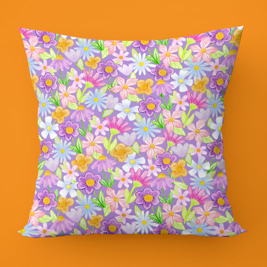 Bzz Bzz Flower Bundle Throw Pillow