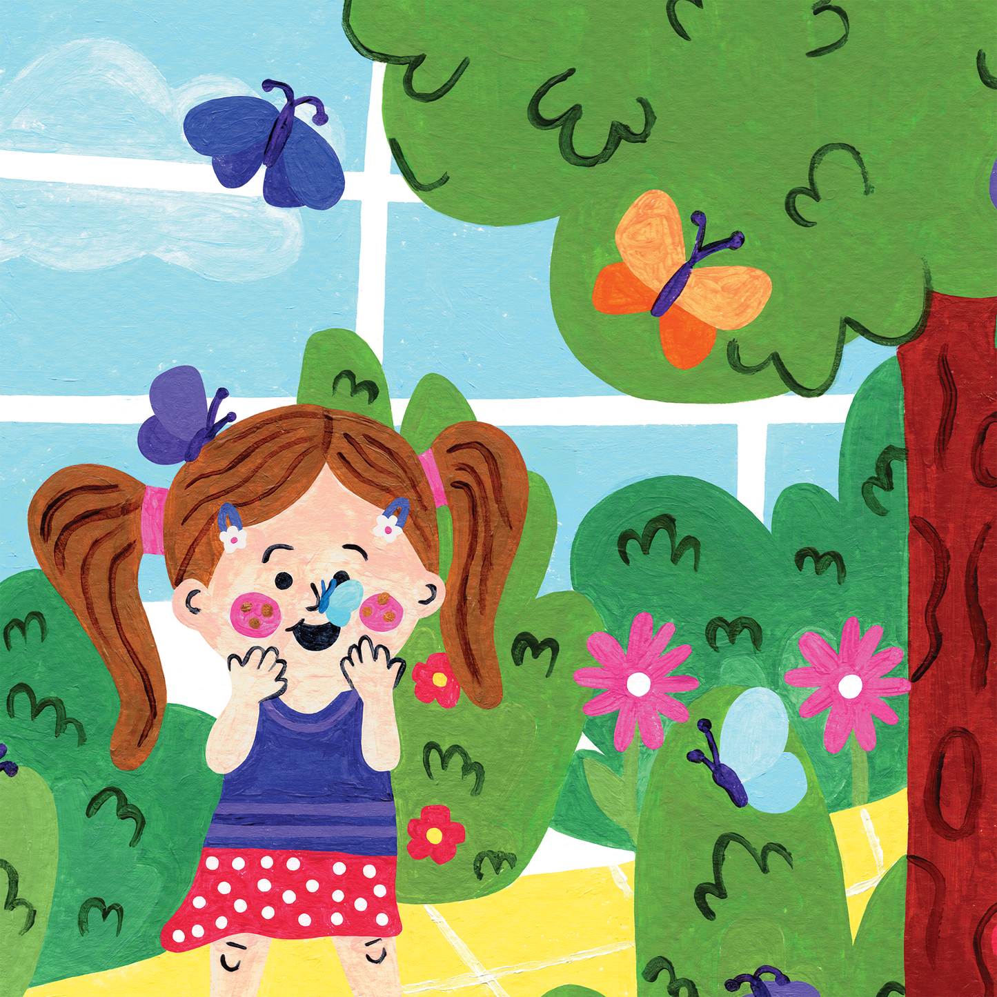 Kimmie and Her Butterflies Art Print