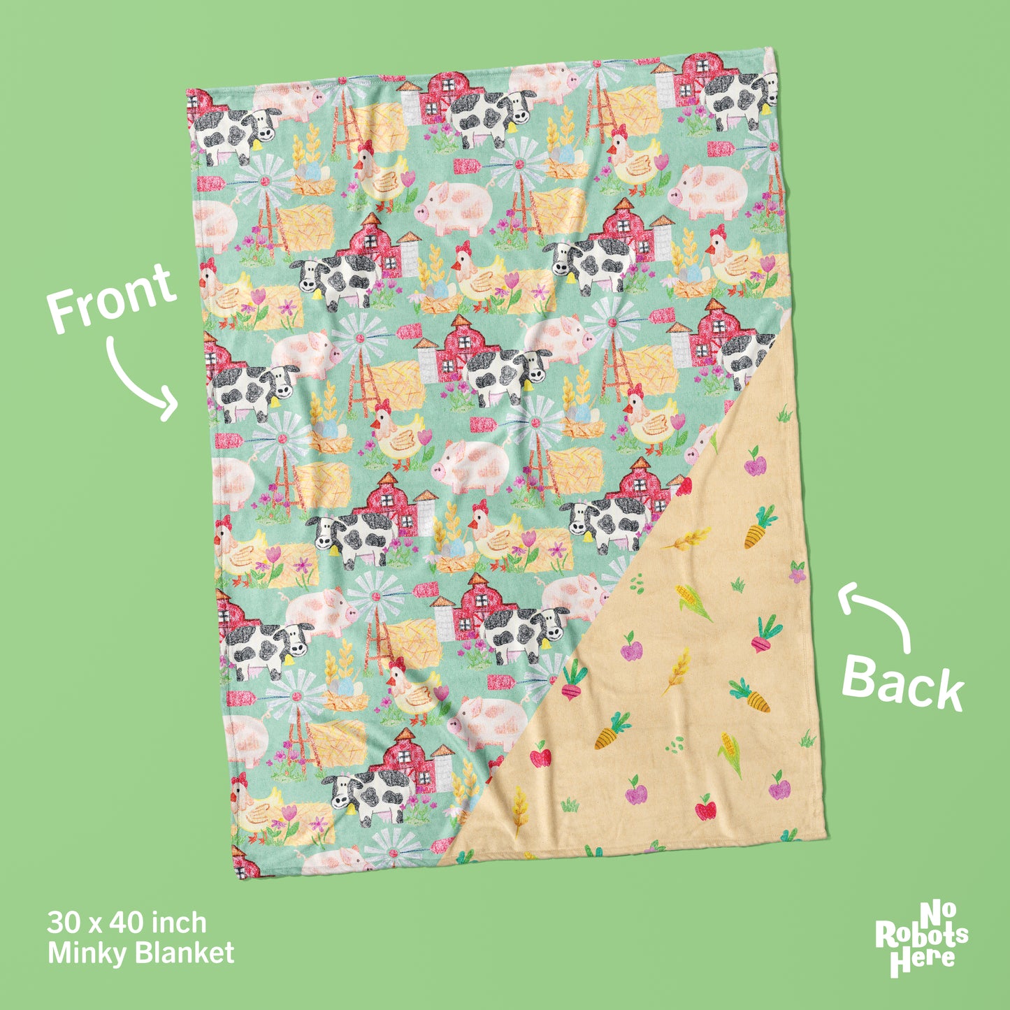 Farmhouse Animals Minky Blanket