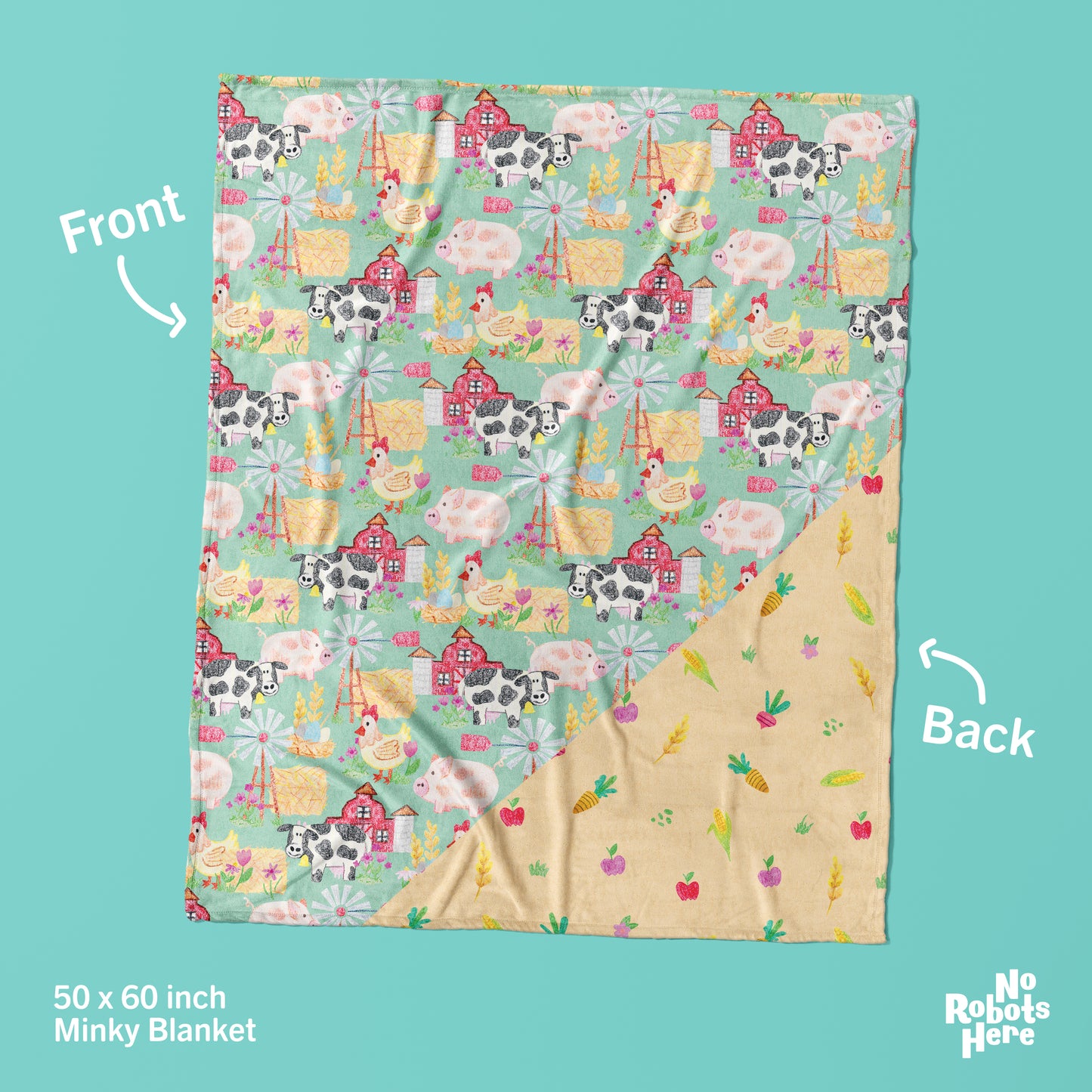 Farmhouse Animals Minky Blanket