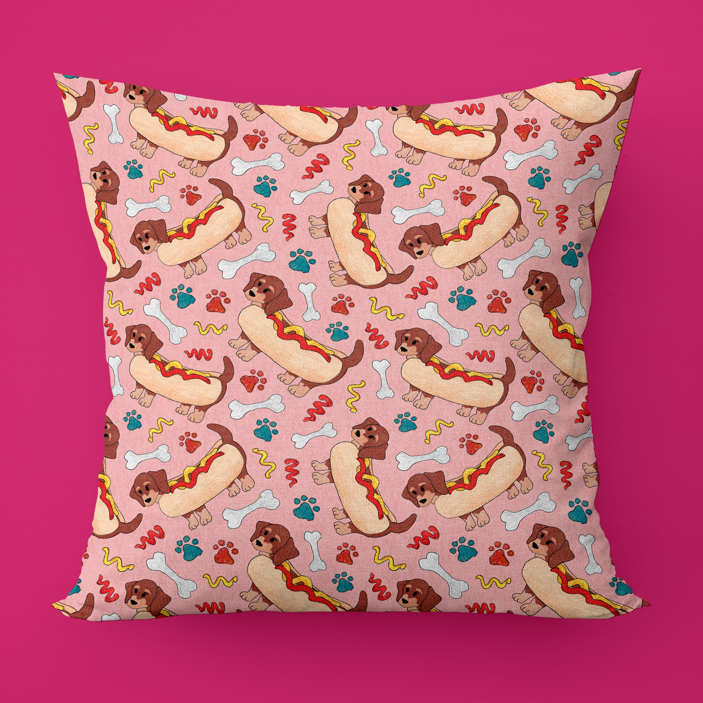 Hot Dog Days of Summer Throw Pillow