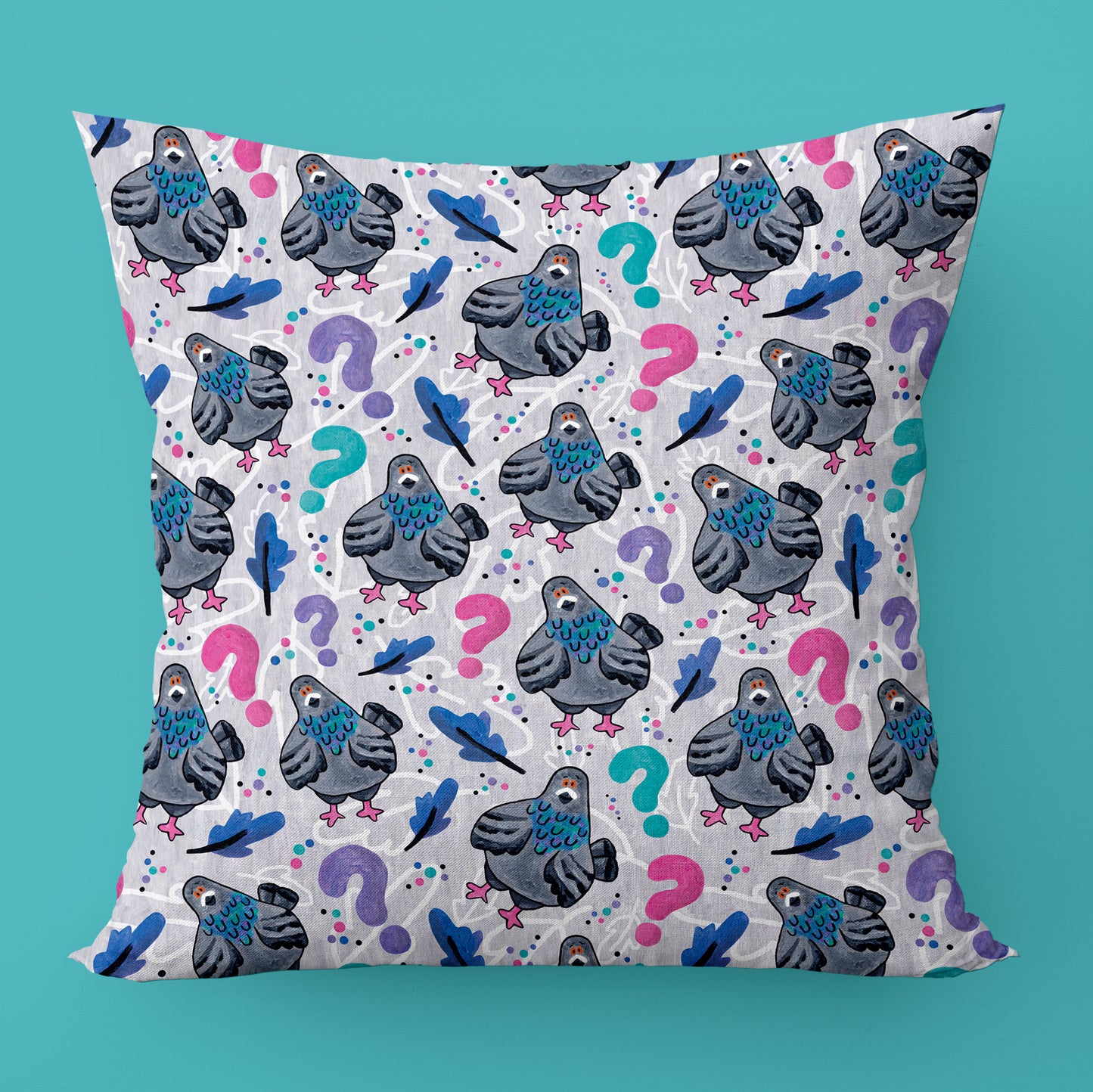 Huh? Pigeon Throw Pillow