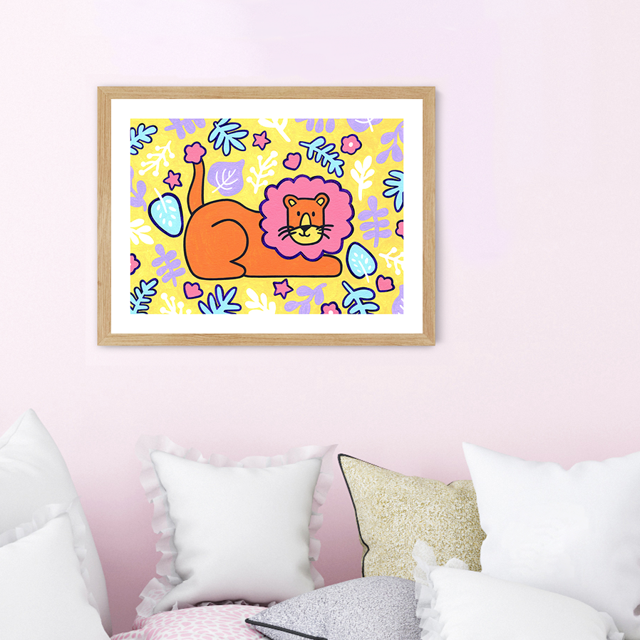 Lion Leaf Premium Art Print