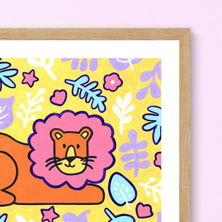 Lion Leaf Premium Art Print