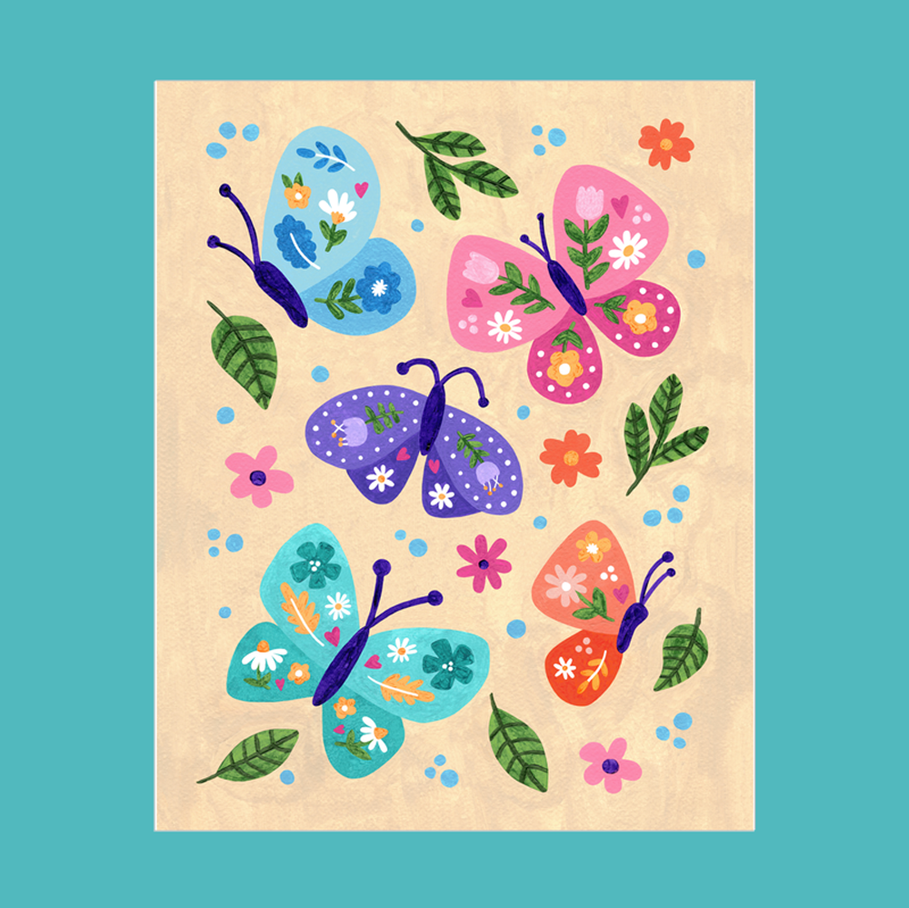 Butterfly Love Premium Art Print