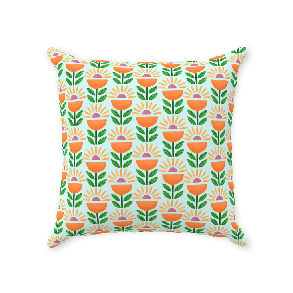Blooming Flower Throw Pillow